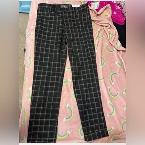 Plaid Black and Tan Pants